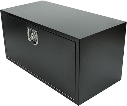 36"X18"X18" Underbody Steel Truck Box Black Heavy Duty Steel Trailer ToolBox Pick Up Truck Tool Box Storage Organizer w/Lock & Keys