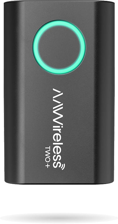 AAWireless TWO+ Compatible with Android Auto & Apple Carplay 2-in-1 Wireless Adapter | Wireless Connection via Bluetooth & WiFi | iPhone X+ & Android 11+ | Multifunctional Button | Made in Europe
