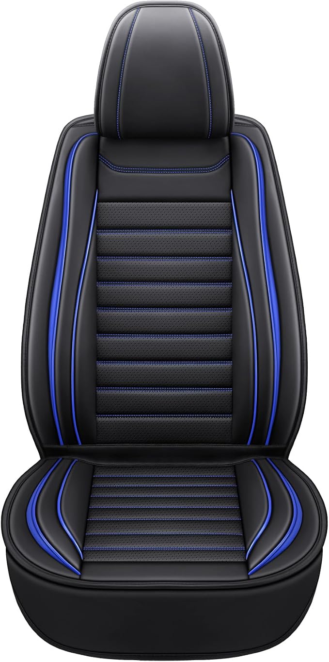 MINGBRON Leather Car Seat Covers Full Set, Universal Faux Leather Car Seat Covers 5 Seats, Automotive Seat Covers for Most Sedans SUVs Trucks, Front and Rear Seat Covers