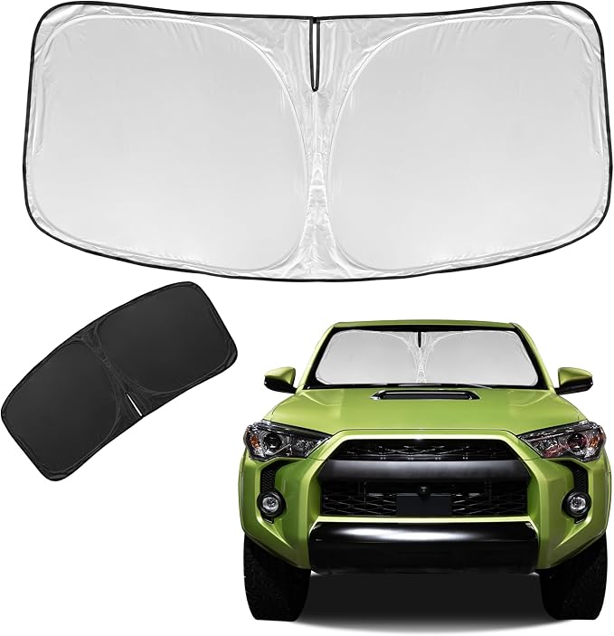 for Toyota 4Runner 2010-2024 2025 2026 Sun Shade Sunshade Windshield Cover - 4 Layers Front Window Shade for 4-Runner Custom Fit Sun Visor - 240T Retractable Shade Blocks UV Rays Car Accessories