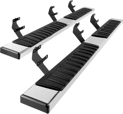 VEVOR Running Boards, 6" Step Bars Compatible with 2019-2023 Chevy Silverado/GMC Sierra 1500, 2020-2024 2500/3500HD Crew Cab, 201 Stainless Steel Side Steps Nerf Bars, 500LBS, 2 Piece
