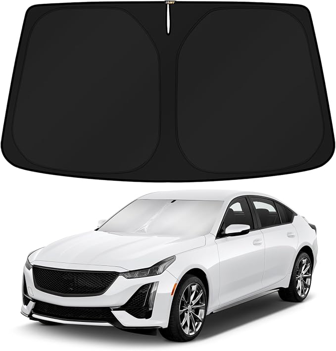 KUST Windshield Sun Shade for Cadillac CT5 2020-2024 2025 2026 Window Accessories Shade Sun Visor Foldable Block UV Rays Keep Car Cooler