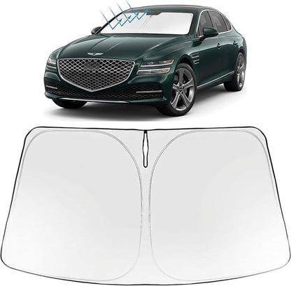 Proadsy Windshield Sun Shade for Genesis G80 2021-2026 Foldable Front Sunshade Protector Sun Visor Blocks UV Rays Keep Car Cooler Accessories