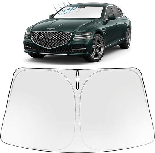 Proadsy Windshield Sun Shade for Genesis G80 2021-2026 Foldable Front Sunshade Protector Sun Visor Blocks UV Rays Keep Car Cooler Accessories