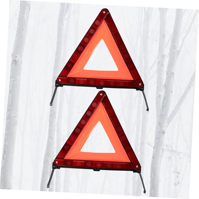 Healifty 2pcs Emergency Roadside Kit Car Warning Sign Triangle Road Safety Warning Triangle for Vehicles