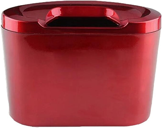 Yolu Car Auto Trash Can Plastic Bins Car Trash Bags Hanging Universal Traveling Portable Vehicle Trash Rubbish Bin Car Garbage Can Waterproof Non-Slip Rubber Trash Bins for Office Bathroom Red
