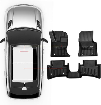 LASFIT Floor Mats Fit for Land Rover Range Rover Velar 2017-2026 & Jaguar F-Pace 2017-2026, Custom Fit TPE All Weather Waterproof Floor Liners 1st & 2nd Row Car Mats, Black