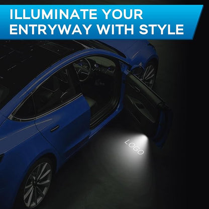 Avsty Puddle Lights for Tesla Model Y 3 X S, Upgraded No Fade Tesla Door Logo Lights (2 Pack)