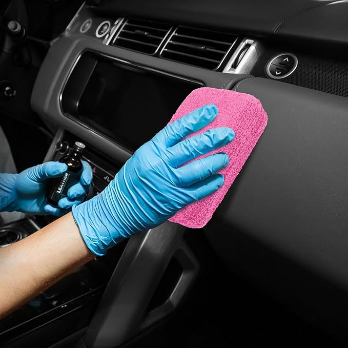 HOMEXCEL Microfiber Applicator Pads, Scratch-Free Car Wash Sponge for Cleaning, Premium Wax Foam Applicator Pads for Car Detailing, 5”x3”, 8 Pack, Pink