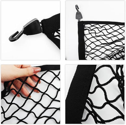 Cargo Net for SUV,Upgraded Highly Elastic Truck Cargo Net with Trunk Net Hooks - Stretch to 62.99"X47.24",Premium Truck Bed Netting for Cargo for Car Organizer and Storage (31.1x22.8)