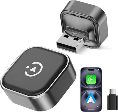 Spedal 2026 2-in-1 Wireless CarPlay & Android Auto Adapter, Ultra Mini Dongle Converts Wired to Wireless, WiFi 6 & Bluetooth 5.4, Plug & Play Stick for Cars with Factory Wired System, Low Latency