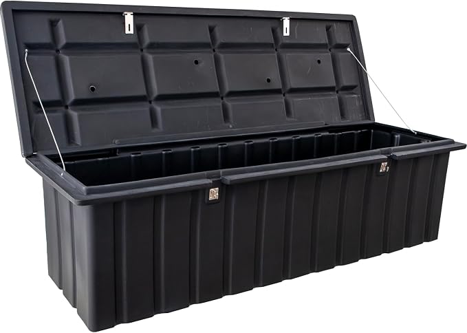 Buyers Products 1712260 Black Poly All-Purpose Storage Chest , 18.8 cu. ft, Made In The USA, Dent-Resistant Lockable Storage Box for Truck, Trailer, Dock, or Deck, High-Density Polyethylene