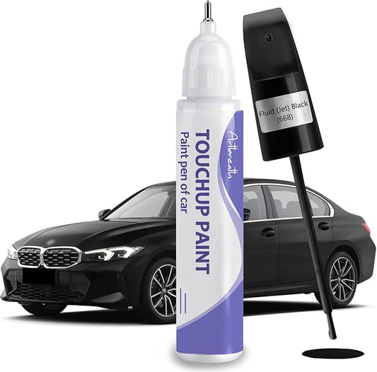 Touch Up Paint for BMW Fluid (Jet) Black (668)-Exact Match–Chips and Nicks TouchUp Paint Pen Scratch Repair Car Accessories Car Paint Pen for Erase Car Scratches