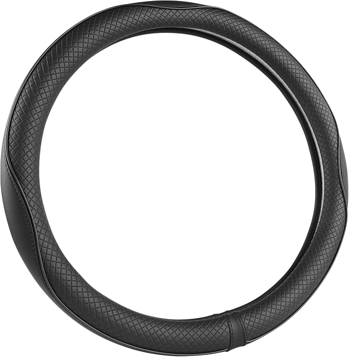 West Llama Customized Auto Car Steering Wheel Cover for Dodge RAM 1500 2500 3500, 15.5-16 inch (Black-Large Size)