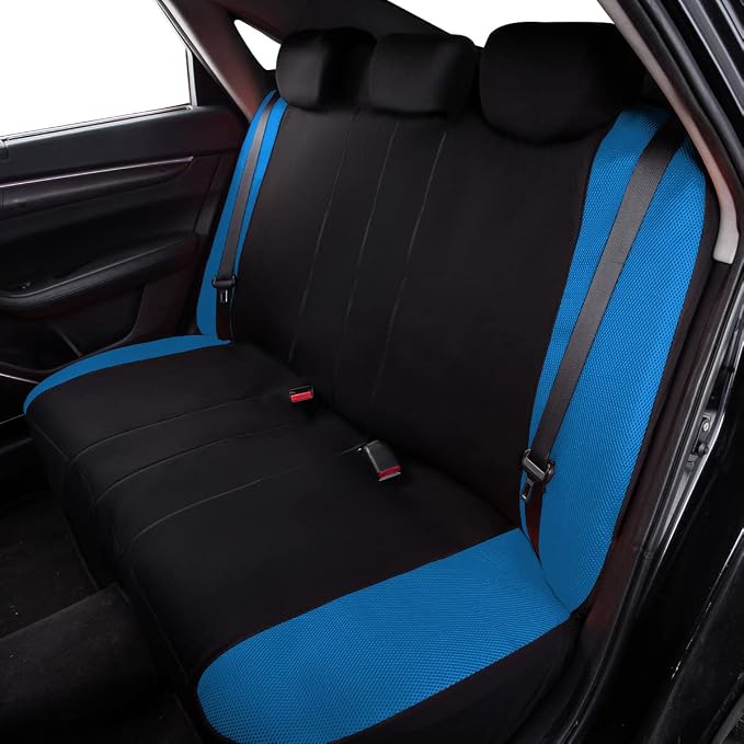 Flying Banner Butterfly car seat Covers ful Set Fashion Universal Lady Woman Female Rear Bench Split Colorized (Full Set, Blue)