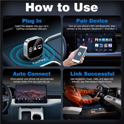 2026 Upgrade 3 in 1 Wireless CarPlay Adapter (for Android)
