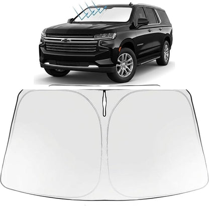 Proadsy Windshield Sun Shade for Chevrolet Suburban 2021-2026 Foldable Front Sunshade Protector Sun Visor Blocks UV Rays Keep Car Cooler Accessories