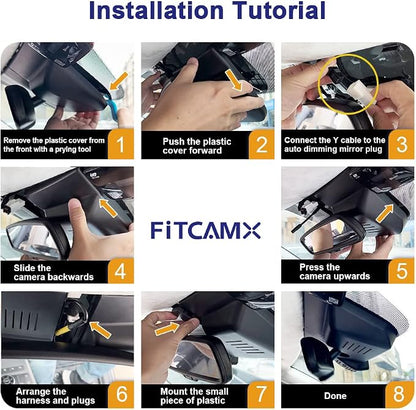 Fitcamx Front 4K+Rear 1080P Dash Cam Adapts for Genesis GV70 2022-2026 (Part No#AR100), OEM Factory Look, Dual HD Video, Built-in WiFi & APP, Loop Recording, G-Sensor, Easy to Set, 128GB Card