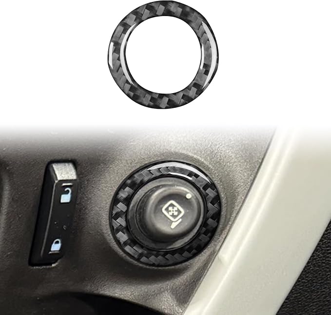Premium Carbon Fiber Compatible with Ford Edge 2011-2014 2012 2013 SEL/Limited/SE/Sport Accessories Car Rear View Mirror Control Trim Circle Cover Interior Trim Sticker Decal Black 1PC
