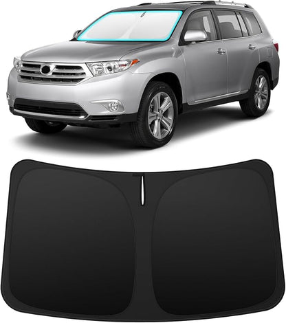 INSAUTO Custom Fit Windshield Sun Shade Accessories for Toyota Highlander 2008-2013, Foldable Front Window Sunshade, UV & Heat Reflector, Keeps Interior Cool, Includes Storage Bag