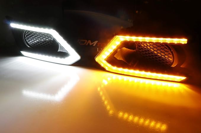 iJDMTOY OEM-Fit Switchback LED Daytime Running Light Kit Compatible With 2019-2022 Nissan Altima, White/Amber LED DRL & Turn Signal