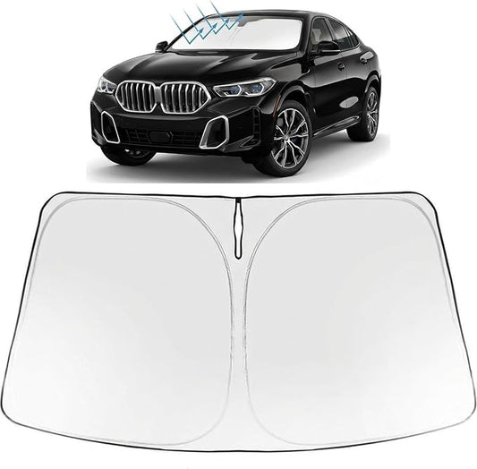 Proadsy Windshield Sun Shade for BMW X6 2020-2026 Foldable Front Sunshade Protector Sun Visor Blocks UV Rays Keep Car Cooler Accessories