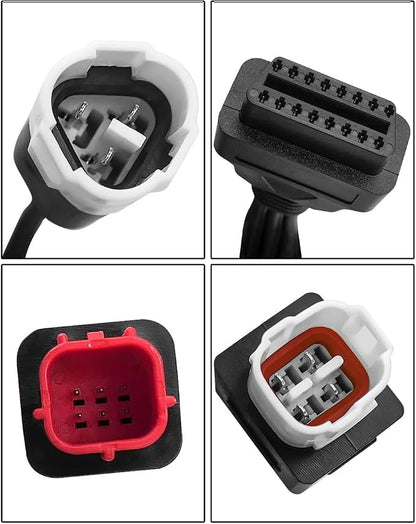 3pin 4 pin 6pin Motor obd2 Cable 3pin 4pin 6pin to 16pin Euro5 OBD Motorbike 3 in 1 OBDii Diagnostic Adapter Scanner Connector Cable for Yamaha Motorcycle Kline for Honda CRF K-T-M X- MAX T Racer