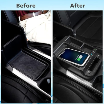 CarQiWireless Wireless Charger & Center Console Organizer for Honda CR-V (2017-2022) – Upgraded Interior Car Accessory with USB Ports, Fast Wireless Charging, and Extra Storage