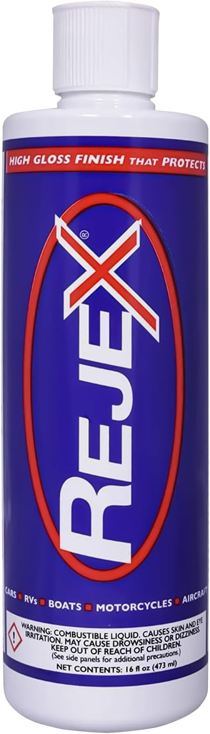 RejeX High Gloss Finish That Protects, Long-Lasting Polymer Coating for Cars, Trucks, Boats, RV, Motorcycles, Aircraft, Glass, Painted Metal, Fiberglass, Acrylic, Gel Coat & Plastic Surface, 16 Fl Oz