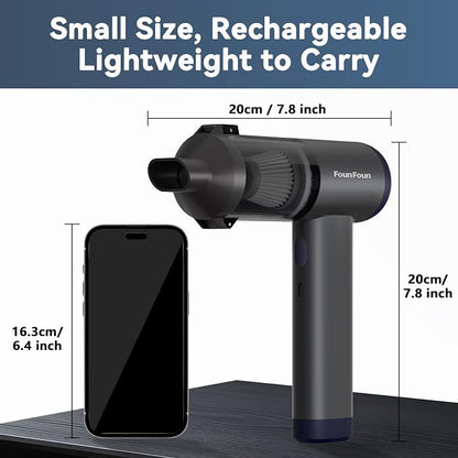 Handheld Vacuum Cordless, Portable Car Vacuum, High Power Cleaner for Pet Hair/Car/Home, Suction & Blow 2 in 1, 17-30 Min Run Time, Small Lightweight Gadget, Type-C Rechargeable