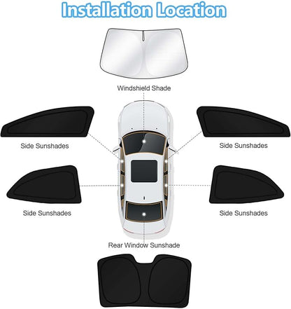 KUST Car Window Shades for 2020-2025 2026 Toyota Corolla Hatchback Accessories Windshield Sun Shade Side Rear Window Covers Sunshade Privacy Protection for Camping Blackout UV Block Full Set 6PCS