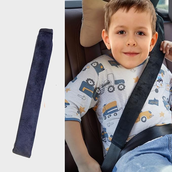 GUAN 2 Packs Car Seatbelt Covers Shoulder Super Soft Pad for Adults Kids Women & Men, Universal Seat Belt Cover for Handbag Camera Backpack Straps, Shoulder Pad Protector,Black,10.5in