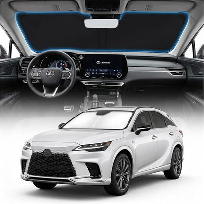 for Lexus RX 350 450h Sun Shade Windshield Cover - Custom Fit RX Accessories 2023-2025 2026 Sunshade Foldable UV Protection & Heat Shield Sun Visor Accessories