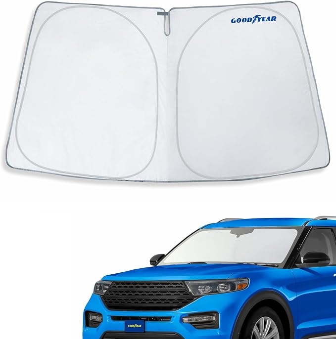 Goodyear Foldable Windshield Sunshade for Ford Explorer 2020-2026, SUV car Accessories, Sunshade Cover, Sun Shade Car Windshield, Window Sun Blocker - GY008294