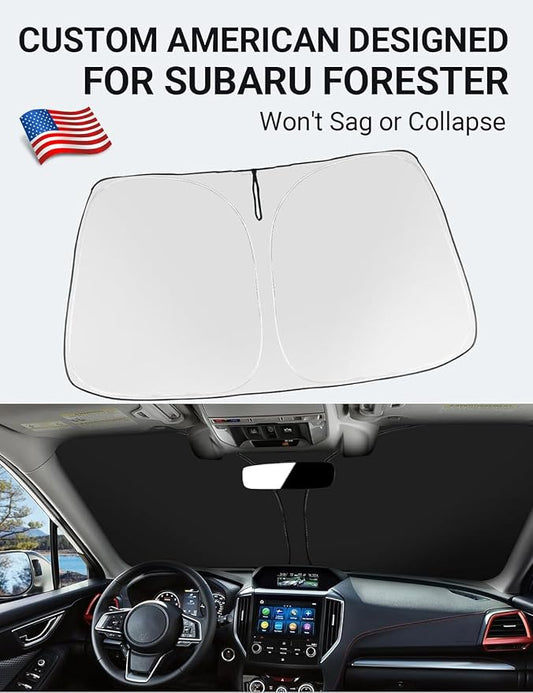 Proadsy 2026 Upgrade Front Windshield Sun Shade Foldable Sunshade Protector Custom Fit 2019-2024 Forester Crossover Base Premium Sport Limited Accessories