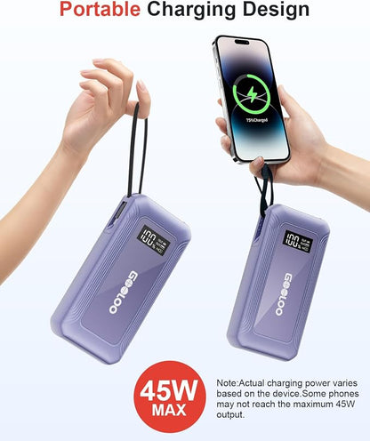 GOOLOO G7 3000A Jump Starter with Built-in Cable,Portable Power Pack for 45W Fast Charging,12V SuperSafe Lithium Jump Box, Battery Booster Pack Up to 8.5L Gas or 6.0L Diesel Engine