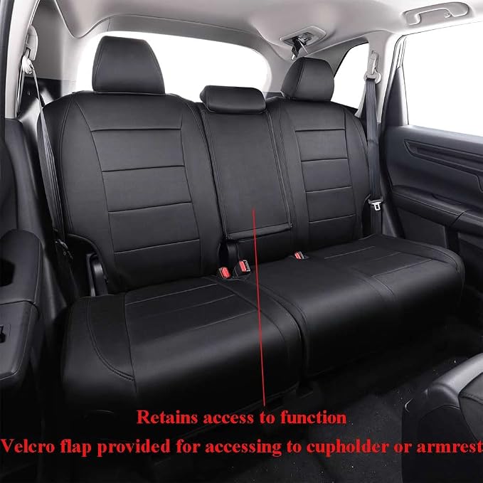 EKR CRV Seat Covers Custom Fit for Honda CRV 2017 2018 2019 2020 2021 2022, Car Seat Cover for Trucks SUV Full Set,Waterproof Car Seat Cushion, Neoprene (Black)