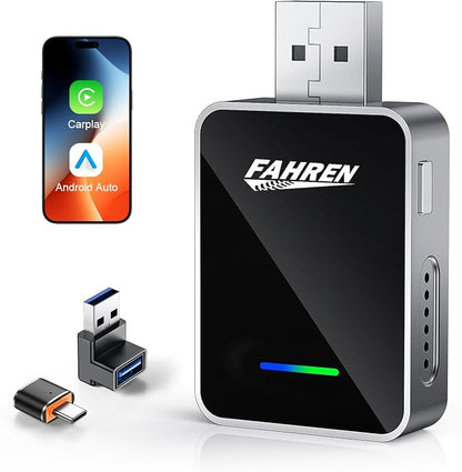 Upgrade Your Ride 2026 Wireless CarPlay Adapter, Smart Wired-to-Wireless Converter for 2016+ Models, Supports iOS 12+ & Android 11+