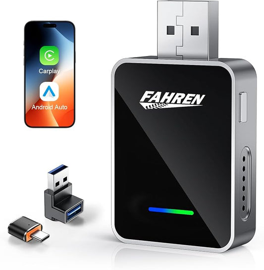 Upgrade Your Ride 2026 Wireless CarPlay Adapter, Smart Wired-to-Wireless Converter for 2016+ Models, Supports iOS 12+ & Android 11+
