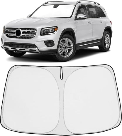 Proadsy 2026 Upgrade Windshield Sun Shade Custom Fit 2020-2025 2026 Mercedes Benz GLB Foldable Front Sunshade Protector Sun Visor Blocks UV Rays Keep Car Cooler