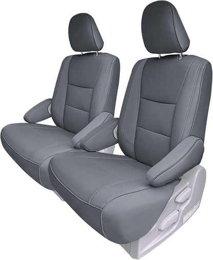 FH Group Custom Fit Car Seat Covers Specifically Made for 2011-2020 Toyota Sienna 7 Passenger, Car Seat Cover 2nd Row, Automotive Seat Covers in Solid Gray Faux Leather, Waterproof and Washable