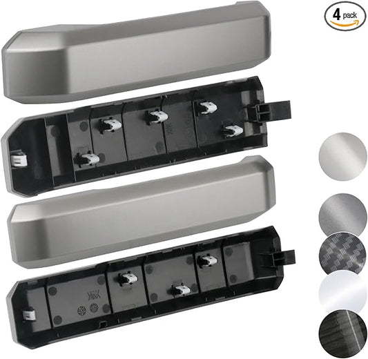 TQPONLY 1 Set Interior Inner Door Handle Cover Trim | Fits 2015-2020 Ford F150 SuperCrew Truck Accessories Replacement | Front and Rear Door Armrest Pull Handle (Light Gray)