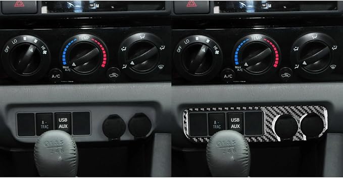 NVCNX Real Premium Carbon Fiber for Toyota 2nd Gen Tacoma Accessories 2012-2015 2013 2014 Car Dash USB Charging Port Panel Cover Interior Trim Thick Overlay Sticker Decal 1PC