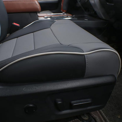 EKR Custom Fit Tacoma Rear Car Seat Covers for Toyota Tacoma 2016 2017 2018 2019 2020 2021 2022 2023 Access Cab - Second Row Only,Faux Leather(Black/Gray)