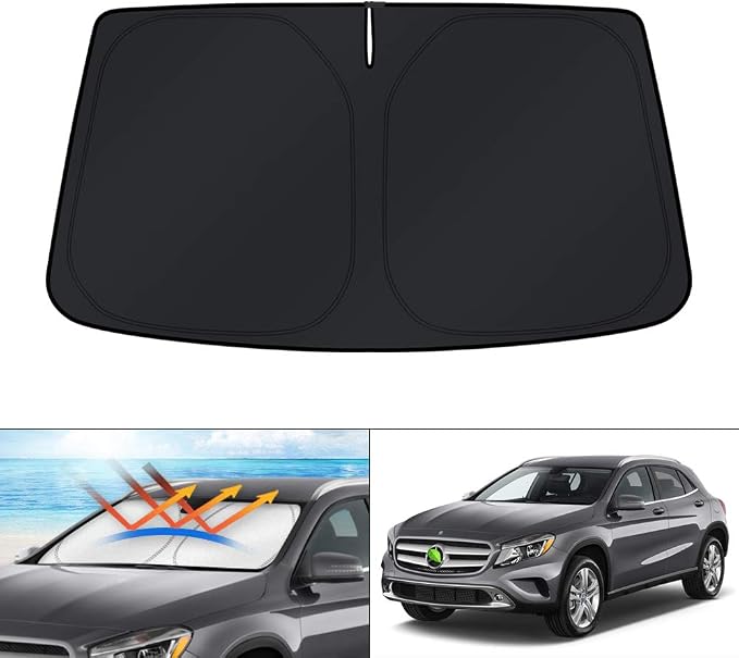 KUST Windshield Sun Shade for 2014-2020 Mercedes Benz GLA 180 200 220 250 Accessories Custom Fit Window Sunshade Foldable Sun Visor Protector Blocks UV Rays Keep Your Car Cooler