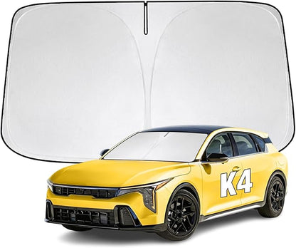 Windshield Sun Shade for Kia K4 2025 2026 Sunshade 300T Windshield Cover Shield Protector Blocks UV Rays Custom Fit K4 Front Window Shades Windshield Accessories Keep Cool Foldable