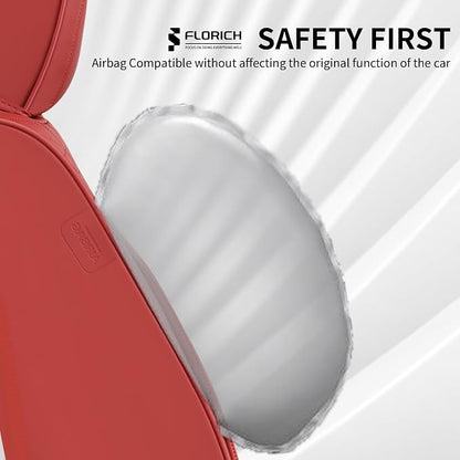 FLORICH Car Seat Covers for Front Seats, Universal Seat Cushion 2 Seats, Car Seat Protector Waterproof, Premium Leather Automotive Seat Covers for Most Cars, Sedans, SUVs, and Trucks-Red