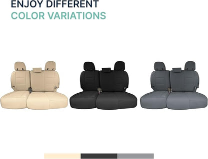 FH Group Custom Fit Car Seat Covers Specifically Made for 2011-2020 Toyota Sienna 7 Passenger, Car Seat Cover 3rd Row, Automotive Seat Covers in Solid Gray Faux Leather, Waterproof and Washable