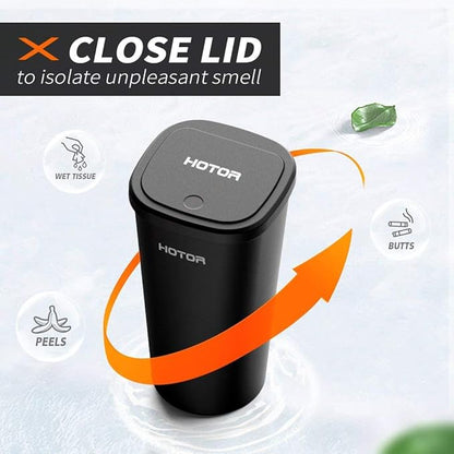 HOTOR Car Trash Can, Car Trash Cup with 30 Additional Trash Bags for Exclusive Using, Multipurpose Trash Can for Car, Office & Home to Meet Various Needs - 2 Packs, Black