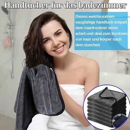 DIAOJIA 3 Pack Microfiber Car Towels (16" x 24"), 500 GSM Double-Sided Absorbent Coral Fleece Cloths for Washing, Drying & Cleaning, Streak-Free & Lint-Free(Dark Grey)